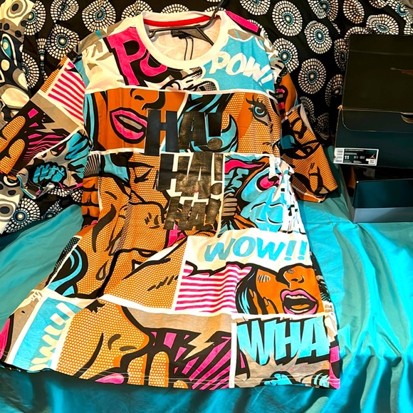 Contender Black Comic Strip Graphic T-shirt - Picture 1 of 4